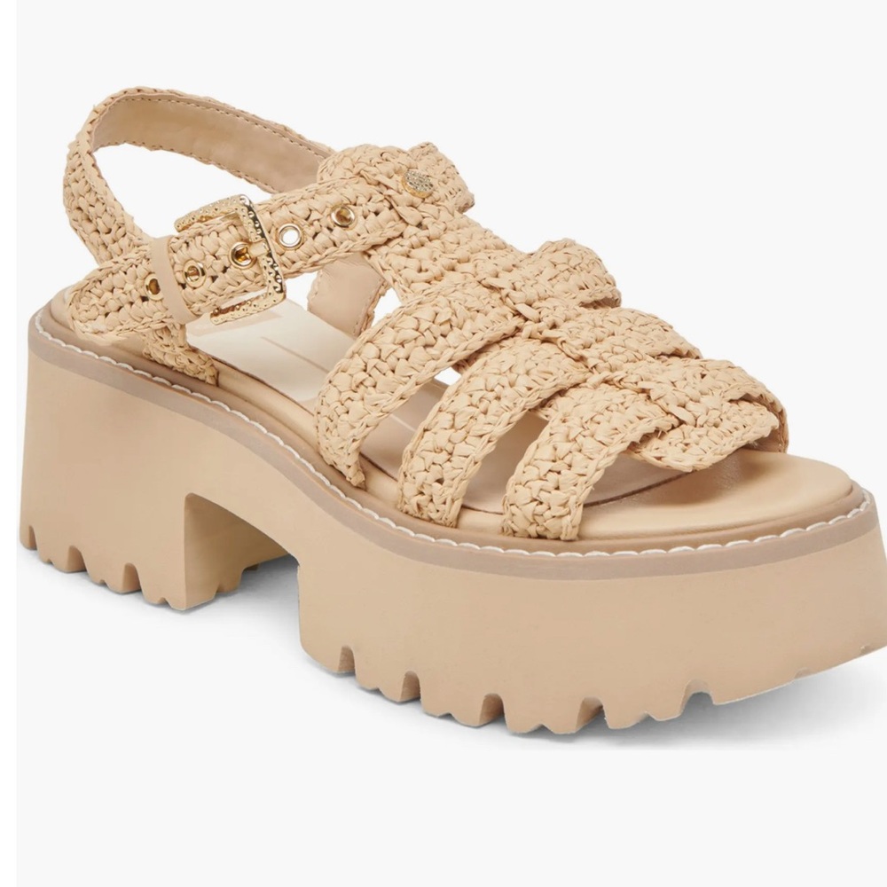 Dolce Vita Beige Braided Platform Sandal